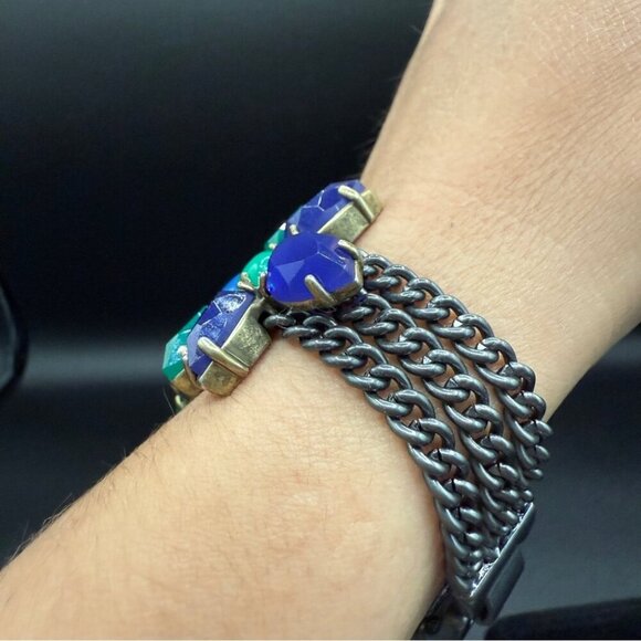 Stella & Dot Peacock Blue and Green Gemstone Bracelet - Picture 4 of 16